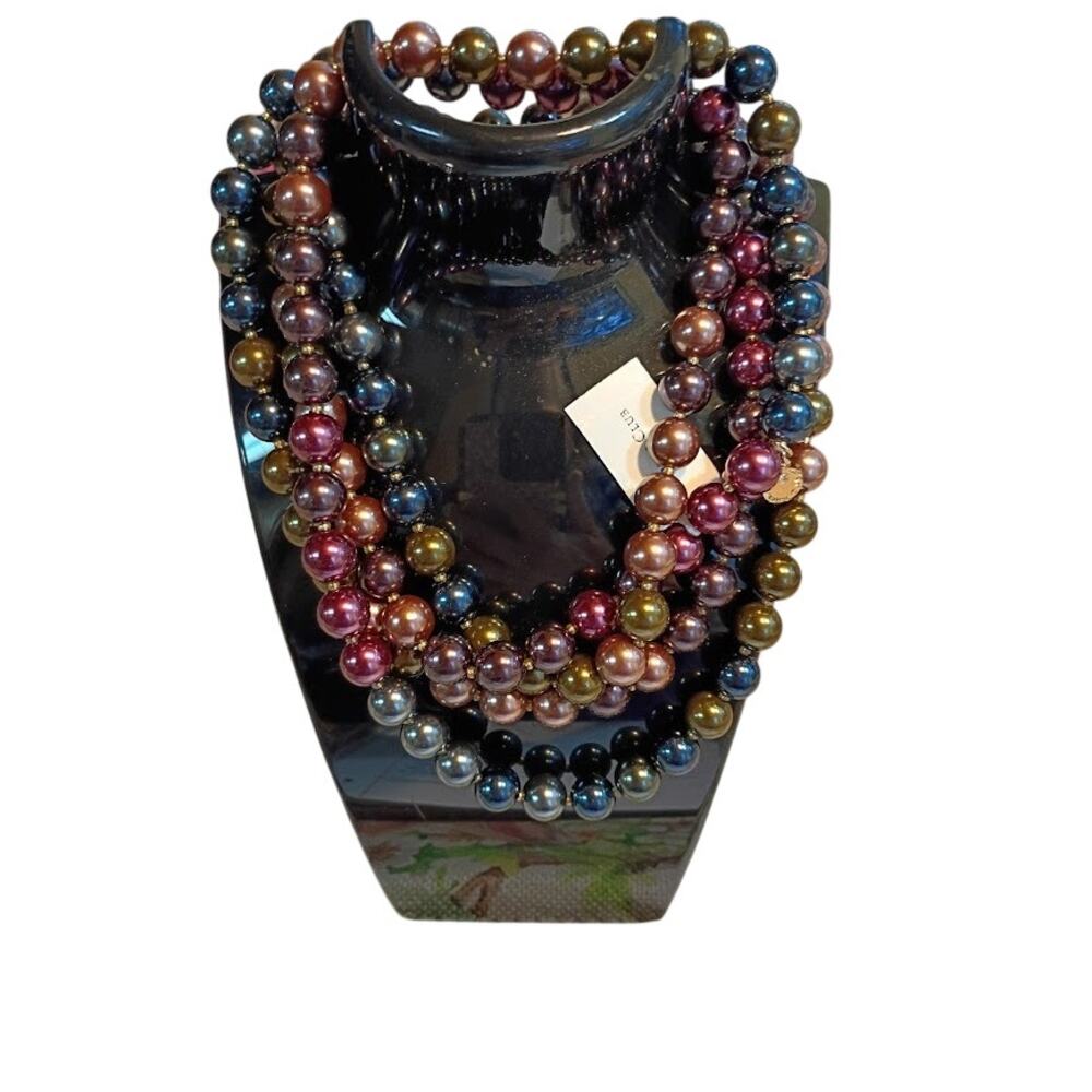Charter Club Glowing Multicolored Pearl Long Necklace New From Macy's